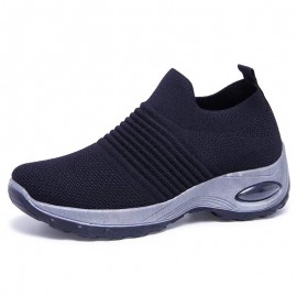 Men's & Women's Wide Width Slip-On Sneakers with Breathable Knit Upper & Rocker Sole - Comfort Walking Shoes Suitable for Gym, Casual, Walking - Durable Cushioned  Sole & PVC Outsole - Easy On/Off (Wide Width Options)