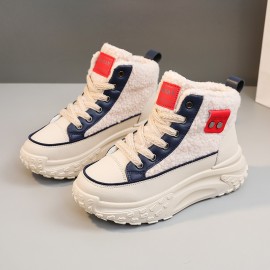 Women's Platform Snow Boots Fleece Lined Warm Chunky Sole High Top Casual