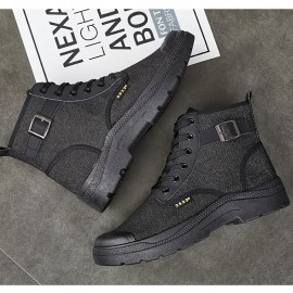Boots, Street Fashion Sneakers, Spring Autumn High Quality Anti-Slip Work Boots, Men's Casual High-Top Shoes, Lightweight Outdoor City Commuter Wear