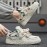Men's Bohemian Style Rope Braided Sneakers- Low-top Lace-up Beige/White//Green Shoes with Braided Rope Decoration, Lightweight All-season Casual Shoes, Fabric Upper and Cushioned Insole, Suitable for Bohemian Fashion Street Style