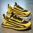 Men's Yellow and Black Mesh Casual Sports Shoes- Lightweight Running Shoes with Durable Soles, Fashionable Design Suitable for Sports and Daily Wear, Breathable Upper, Comfortable Insoles, Local Warehouse Direct Delivery