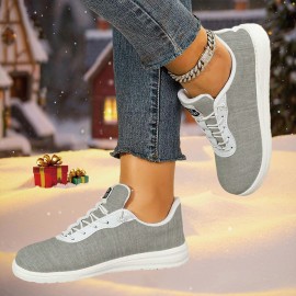 Men's & Women's Low-Top Lace-Up Sneakers with Arch Support - Minimalist Casual Shoes, Breathable Fabric Upper, Cushioned TPR Sole Suitable for All-Season Wear - Unisex Trainers for Gym, Office, Travel & Daily Use (Round Toe)