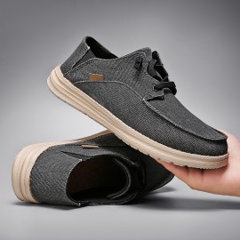 Men's Canvas Shoes with Straps, Loafers, Flat Casual Shoes, Breathable