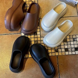 Women'S Heavy Duty EVA Slip-On Moccasin Style | Thick Non-Slip Sole, Solid Color (Brown/Black/White/Beige/Navy/Gray), Indoor/Outdoor Use with Arch Support and Ergonomic Design, Comfortable and Durable, Suitable for Elderly and Mobility-Impaired Indi