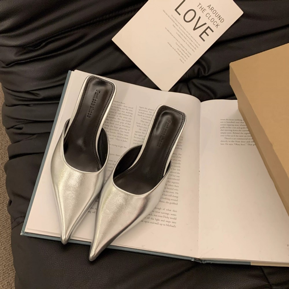 Women'S Low-Heeled Pointed-Toe Mules & Kitten Heels - PU Cover Upper, Irregular Heel with TPU Cushioned Insole & Arch Support, Round Toe Closure - Casual to Semi-Formal Shoes in, Pink, Brown, - Hand Washable Rubber Sole for All-Day