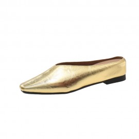 Women's Slip-On Mule Flats - Closed Square Toe Backless Dress Shoes with Cushioned Insole & Sole, All-Season Casual & Dressy Flats for, Semi-Formal, Casual Attire,,,