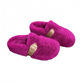 New Women'S Cozy Fleece Mules | Closed-Toe Warm Soft Flat , Indoor & Outdoor Dual-Use, All-Season, Non-Slip, Wear-Resistant, Casual Shoes