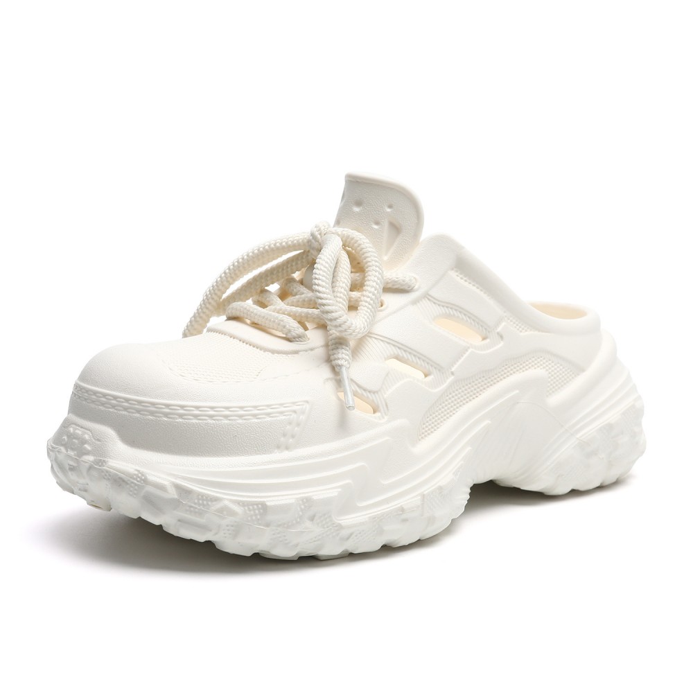 New Style Clog Shoes Thick Sole Height Increasing Outdoor Couple Style Closed Toe Shoes Non-Slip Breathable Fashion Versatile Lazy Half Slippers, Women Shoes