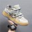 Men's Wide Width Chunky Platform Sneakers - Korean Retro Korean Style Chunky Platform Shoes, Low-Top Lace-Up Casual Shoes with Cushioned Sole, Beige/Black/White/Grey - All-Match Versatile Footwear for Big Feet (Students & s)