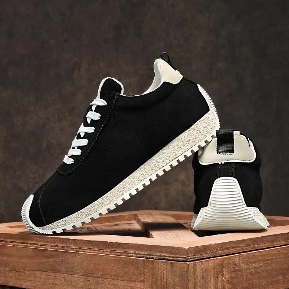 Men's Retro 80s/90s Vintage Brown Sneakers - Upper & PVC Sole Lace-Up Low-Top, Round Toe for Hiking, Casual & Party Wear - All-Season Durable Brown/White Classic Streetwear (No Bulk Heel), Mens Sneakers, Men Sneakers, Shoe, Men Sneakers For Men