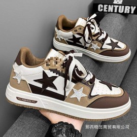 Men's Spring New Low-Top Sneakers - Sole & Microfiber, Lace-Up Round Toe Minimalist Design, Breathable Fabric Upper Suitable for Casual, Office, Casual Attire - Versatile Low-Cut Shoes for Urban Style