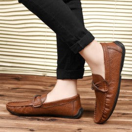 Men's & Beanie Shoes - Slip-On/Lookout Lightweight Upper & PVC Sole Low-Top Sneakers, Casual & Business Shoes Suitable for Driving, Office, Casual Attire - Solid Color Versatile Footwear