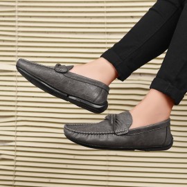 Men's & Beanie Shoes - Slip-On/Lookout Lightweight Upper & PVC Sole Low-Top Sneakers, Casual & Business Shoes Suitable for Driving, Office, Casual Attire - Solid Color Versatile Footwear