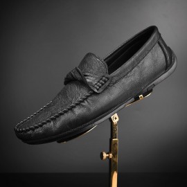 Men's & Beanie Shoes - Slip-On/Lookout Lightweight Upper & PVC Sole Low-Top Sneakers, Casual & Business Shoes Suitable for Driving, Office, Casual Attire - Solid Color Versatile Footwear