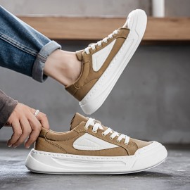 New Men's Low-Top Canvas Shoes - Platform Breathable Casual Sneakers, Student Versatile Round-Toe Design with Slip- Vulcanized Sole