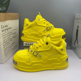 Sneakers, New Bread Shoes with Thick Sole and Height Increasing Versatile White Men's Board Shoes