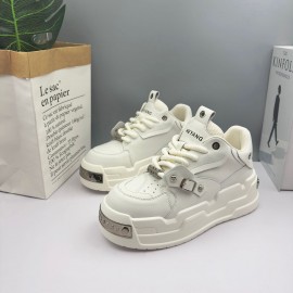 Sneakers, New Bread Shoes with Thick Sole and Height Increasing Versatile White Men's Board Shoes