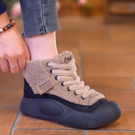 Winter New Shoes Internet Celebrity Hot-Selling White Shoes Student Korean Style Casual Shoes Cold-Proof Warm Women's Shoes with and Thickening