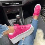 Limited Offer Women'S Comfort Sneakers Spring | Breathable Lightweight Casual Shoes, Lace-up Round Toe, Low Top, Solid Color, EVA Upper, PVC Inner, Rubber Sole | Hand Wash or Professional Dry Clean