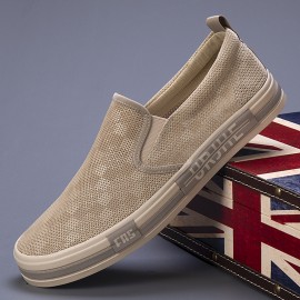 Premium Men'S Mesh Sneakers | Breathable Slip-On Casual Shoes, Comfortable Soft Sole Walking Footwear, Lightweight Non-Slip Low-Top Board Shoes, Stylish Everyday Fashion Sneakers, Big Size 38-48