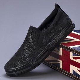 Premium Men'S Mesh Sneakers | Breathable Slip-On Casual Shoes, Comfortable Soft Sole Walking Footwear, Lightweight Non-Slip Low-Top Board Shoes, Stylish Everyday Fashion Sneakers, Big Size 38-48