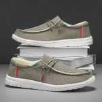 Men's low-top casual canvas shoes, breathable and comfortable set feet lazy shoes, fashion loafers