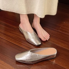 Square Toe Flat Elegant Slip-On Women's Shoes/ Summer Office Comfortable Lightweight Casual Shoes, Women Shoes