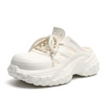 New Style Clog Shoes Thick Sole Height Increasing Outdoor Couple Style Closed Toe Shoes Non-Slip Breathable Fashion Versatile Lazy Half Slippers, Women Shoes