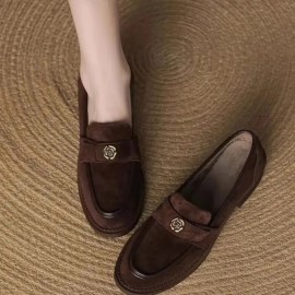 Women'S Korean Style Elegant Slip-On Loafers - Round Toe Flat Sole with Tassel Accent, Glossy EVA Cover Upper & Lining, All-Season Comfortable Casual & Formal Shoes, Hand Washable () - Versatile Everyday Loafers for Women