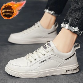 Winter Hot-Selling White Sneakers | Trendy Warm Thickened Padded, Low Top, Slip-On, Suitable for Both Men and Women