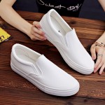 Slip-On Sneakers - Slip-On Closure, Synthetic Upper & Cushioned Rubber Sole - Minimalist White Shoes for Men, Women, Teens - Everyday, Formal, Dance - Easy Slip-On Design - Unisex Casual Shoes, Unisex Slipons, Everyday Footwear, Dance Footwear